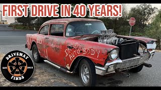 FIRST DRIVE IN OVER 40 YEARS Supercharged 1956 Chevy driving finally Part 4 [upl. by France]