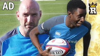 TBJZLs GAUNTLET RUN amp RUGBY TACKLING with Lawrence Dallaglio  Rule’m Sports [upl. by Gilud]