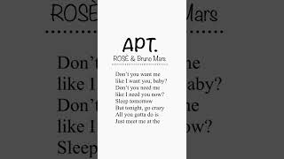 rosé APT brunomars lyrics [upl. by Nayek355]