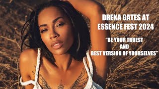 Dreka Gates talks Wellness Black Excellence and gives her best British accent at Essence Fest 2024 [upl. by Utimer]