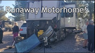 Runaway Motorhome Crash rvlife rv rvlifestyle garyavids [upl. by Chic]