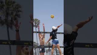 HARDEST hit to the face weve ever seen By far beachvolleyball [upl. by Teews]