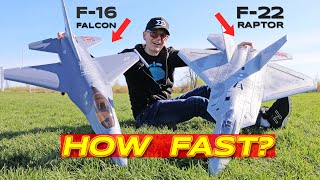 HOW FAST are the Freewing F16 Falcon and F22 Raptor [upl. by Ardyce]