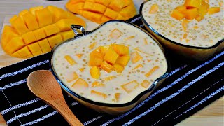 Mango Sago With tapioca pearls Mango Milk Pudding [upl. by Gustie]