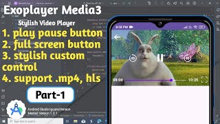 Exoplayer Media3 Stylish Video Player in Android Studio  Exoplayer Media3 media3 [upl. by Adlaremse]