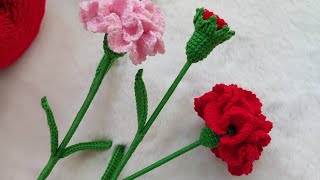 How to crochet a carnation flower 12 🧶 Handmade [upl. by Laws174]