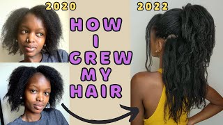 How I grew my hair to mid back length Natural Hair growth tips for type 4 hair [upl. by Octavia]