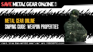 MGO2  Sniping Guide Part 1  Weapon Properties [upl. by Naoma400]