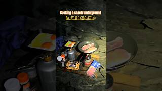 Cooking in a slate mine mines cooking food mining bacon eggs [upl. by Ettigirb]