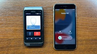 Nokia N8 Outgoing Call vs iPhone SE 3 2022 Incoming Call Symbian Dialer vs iOS 16 Dialer [upl. by Jt508]