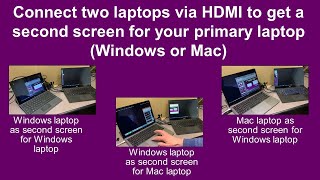 Connect two laptops via HDMI to get a second screen for your primary laptop Windows or Mac [upl. by Lukash]