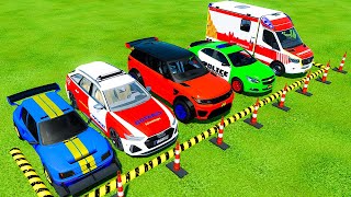 TRANSPORTING PIXAR CARS amp FRUITS WITH COLORED amp JOHN DEERE vs CLAAS vs TRACTORS  bogame [upl. by Enirehtacyram]