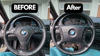 How To Change Your E46 Steering Wheel  2002 BMW E46 325XI [upl. by Fern]