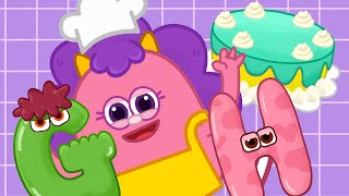 Pat a cake with lyrics  Kids song with cute alphabet monsters [upl. by Alehtse]