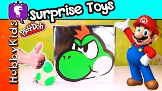 Super BIG Blockhead Yoshi Nintendo  Play Doh Surprise Egg HobbyKidsTV [upl. by Hallee]