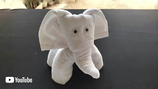 TOWEL ELEPHANT  towel art  towel folding [upl. by Ahseina]