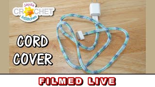 Cord Crochet Cover  Pattern amp Live Tutorial  March 2 2020 [upl. by Blackmore]