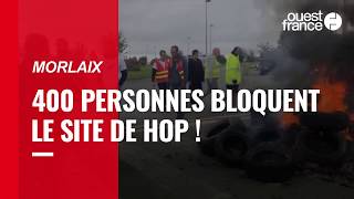 Le site de Hop  bloqué à Morlaix par des salariés élus et citoyens [upl. by Noxin]