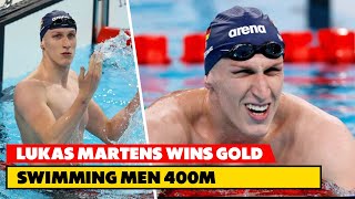 Germans Lukas Martens Wins Gold  Swimming Mens 400m Freestyle  Olympic 2024 [upl. by Anaele]