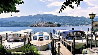 Am Ortasee mit der kleinen Insel St Giulio in Italien 4K [upl. by Aihtnis]