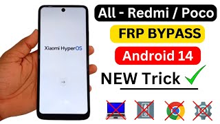 2024  All Redmi  Poco  Xiaomi HyperOS Frp Bypass ✅ Android 14  All Redmi Gmail Account Bypass [upl. by Lanor]