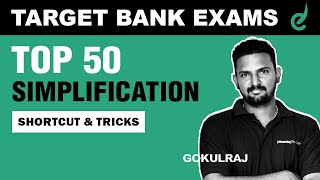 Top 50 Simplification Shortcuts and Tips Quantitative Aptitude by Gokul Raj  Bank Exams  Race [upl. by Nyliuqcaj]