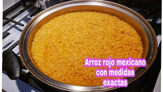 Como hacer arroz rojo 🍚🍚😋 con medidas exactas ami estilo Martucha F [upl. by Assennej]