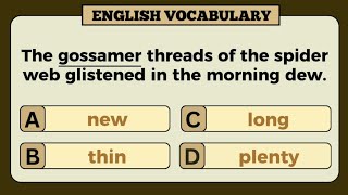 ENGLISH QUIZENGLISH VOCABULARYCHOOSE THE SYNONYM OF THE UNDERLINED WORD [upl. by Osborn33]