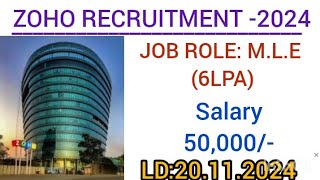 🔥📈👉Zoho recruitment 2024 in tamilZoho hiringzohorecruitment zohojobszoho tnjobszohohiring [upl. by Nortyad328]