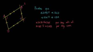 Los ángulos opuestos de un paralelogramo son congruentes [upl. by Okomom489]