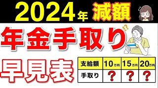 【保険料】2024年最新版！年金の手取り額早見表！あなたの年金から天引きされる項目は5つ！ [upl. by Hurless]