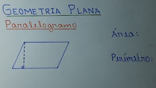 Área e perímetro do paralelogramo  Geometria Plana [upl. by Mellie]