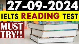 IELTS Reading Test 2024 with Answers  27092024 [upl. by Avin]