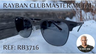 RAY BAN Clubmaster Metal SUNGLASSES REVIEW Ref RB3716 nonpolarized lens vintage style charmer [upl. by Shedd641]