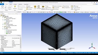 ANSYS Fluent Tetrahedrons Meshing of a 3D Cube [upl. by Illah]