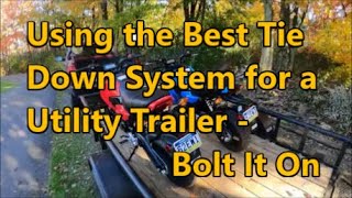 Using the Best Motorcycle Tie Down System for a Utility Trailer  The Boltiton com System [upl. by Barkley]