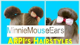 MINNIE MOUSE HAIR BUNS 👌 MINNIE MOUSE EARS HAIRSTYLE  For Short Hair [upl. by Yromem]