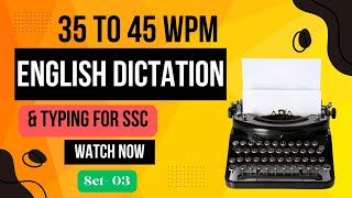 English Typing dictation for beginners Typing 354045 wpm  KVS SSC RRB LDC [upl. by Erodisi155]