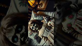 Doll turns into a ghost 👻 😺😨cat horrorstories annabelle cuteecats [upl. by Aksoyn]