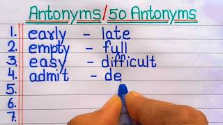 Antonyms  50 Antonyms likhna sikhe  Antonyms kaise likhe  Jyaan ki duniya [upl. by Prakash]