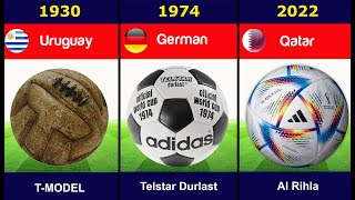 EVOLUTION OF THE FIFA WORLD CUP BALL ALL TIME  Evolusi Bola Piala Dunia Sepanjang Waktu [upl. by Amalbergas]