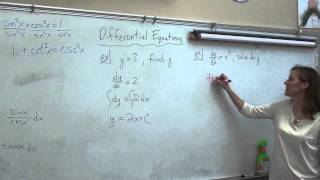 Price AP Calculus AB 41b  Simple Trig Integrals and Intro to Differential Equations [upl. by Dimitri127]