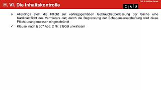 BGB AT – Folge 24 AGB Teil 3 Transparenzgebot Inhaltskontrolle geltungserhaltende Reduktion [upl. by Arammat832]