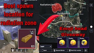 Best spawn location for radiation zone  emoji head giveaway  Pubg Metro Royale [upl. by Schmitz]