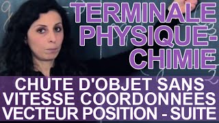 Chute dobjet sans vitesse 4  Coordonnées du vecteur position suite  PHYSIQUE  TS [upl. by Fidellas765]