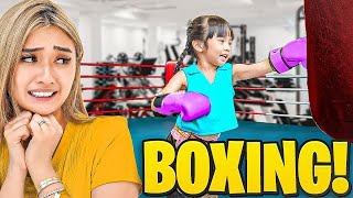 Our 4 Year Old Daughter Tries Boxing with MMA Champions [upl. by Minsk]