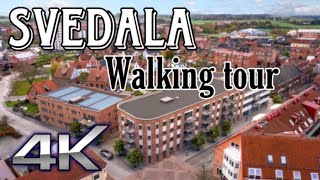 Svedala Walking Tour 4k  Main street for shopping restaurants and drinks [upl. by Llerrej]