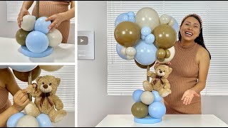 Como hacer un Centro de Mesa con Globos 🧸 Oh Baby o Baby Shower 🧸 Balloon Centerpiece [upl. by Malonis372]