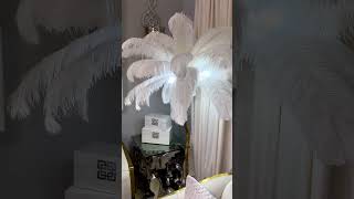 Censlighting  Gatsby Art Deco Style Floor Lamp with Ostrich Feather Shade  CloseUp [upl. by Bolen]