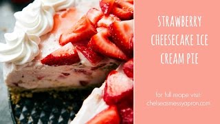 No Bake Strawberry Cheesecake Ice Cream Pie [upl. by Baerman867]